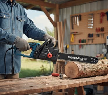 продаю газон: Электропила СЛАВМАШ C4412 - Тип: электрическая цепная пила - — 1