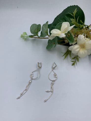 Линолеум: Серебряные серьги, Проба 925, Женские, Новый — 2