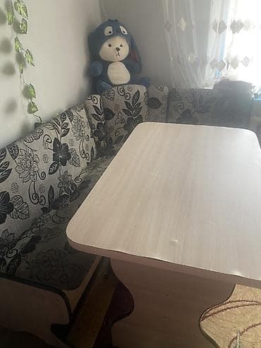 Гарнитуры для зала: Кухонный мягкий уголок, Б/у, Дерево, цвет - Серый — 2