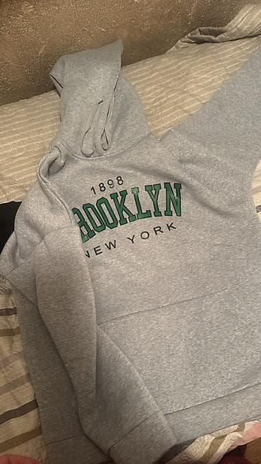 Спорттук костюмдар: Худи с принтом “BROOKLYN NEW YORK” (надпись “1898”) - Цвет: меланжевый — 1