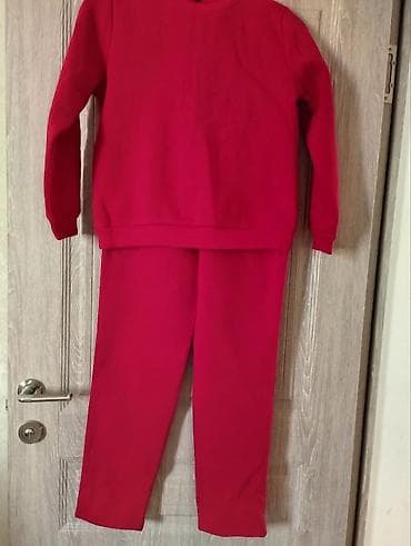 lining flex: Яркий однотонный костюм: свитшот + брюки. - Цвет: насыщенный красный — 1
