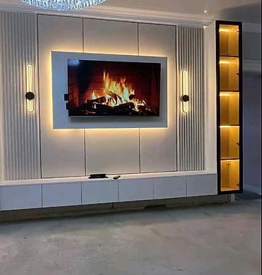 Окна и комплектующие: Гарнитур для зала, Тумба под ТВ, цвет - Белый — 1