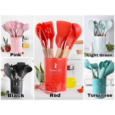 силиконовый набор для кухни: Набор кухонных принадлежностей состоит из 11 предметов в черном цвете — 2