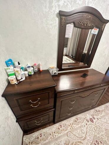 спальный гарнитур советский: Спальный гарнитур, Белоруссия, Дерево, цвет - Коричневый — 1