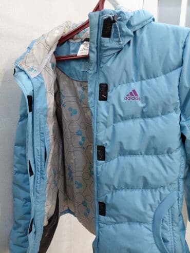 tech flis: Пуховик Adidas (оригинал) березово-голубой цвет. - Классический — 2