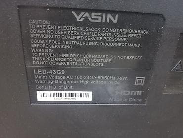 Проекторлор: Телевизор YASIN LED-43G9, диагональ 43" Экран надо менять остальное — 4