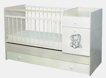 Балдар эмереги: Детская кроватка-трансформер с комодом и рисунком зайчика Материалы — 1