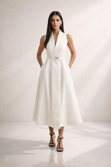 Вечернее платье (платье надето на 1 вечер) - Элегантное белое платье