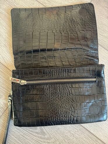 у настоящей женщины должна быть сумка: Клатч/барсетка из черной кожи под крокодила. - Формат: прямоугольный — 3