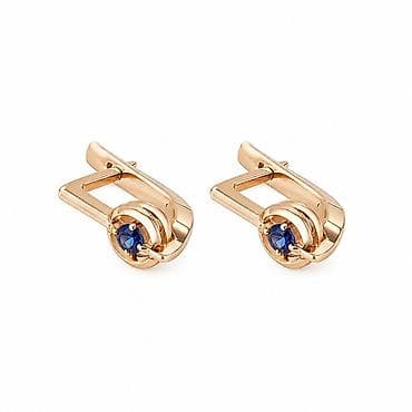 Серьги, Проба 585, Сапфир, Женские