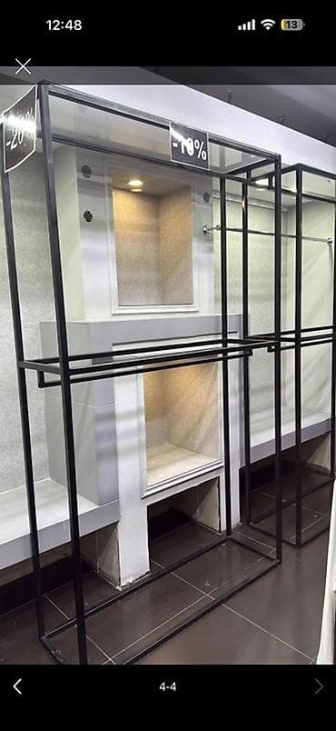 Металлическая напольная стойка для одежды (гардеробная/магазинная) - — 1