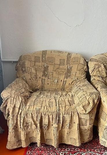 паталь: Комплект мягкой мебели, Б/у, Самовывоз, Платная доставка, цвет - Бежевый — 10