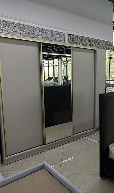 спальный шкаф купе: Шкаф купе, С зеркалом, Другой материал — 1