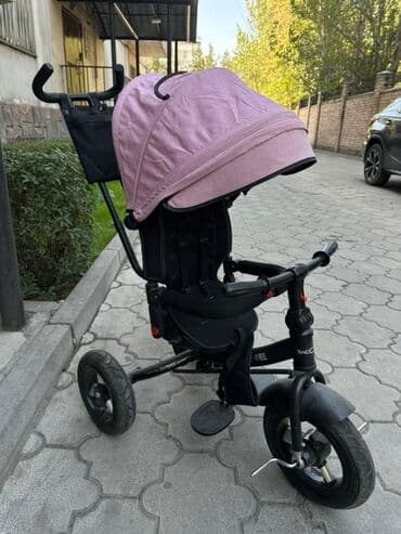 Детский трёхколёсный велосипед-коляска с родительской ручкой