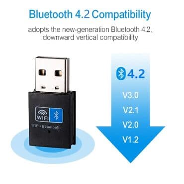 wifi адаптер: 2в1 USB адаптер Wi-Fi + Bluetooth 4.2. Новый. Не требует установки — 3