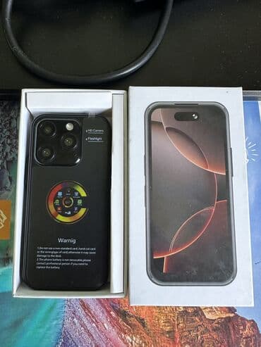сотовые телефоны айфон: IPhone 16 Pro, Жаңы, 16 ГБ, Black Titanium, Заряддоочу түзүлүш, Коргоочу айнек, Каптама, 100 % — 4