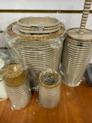 пластиковые тазы: Набор аксессуаров для ванной комнаты okyanus изготовлен из — 3