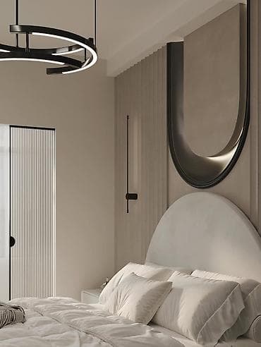 спальный уголок в комнату: Минималистичный комплект мебели и освещения для спальни/кабинета в — 3