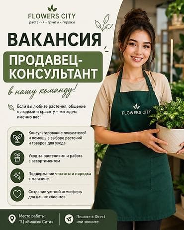 мини сад: 🌿 Ищем продавца-консультанта в команду Flowers City! 🌿 Любишь — 1