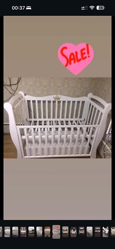 дерово: Манеж-кровать, Б/у, С комодом, Дерево — 1