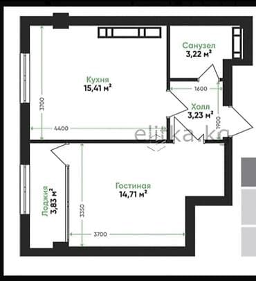 29: 1 комната, 41 м², Элитка, 11 этаж, ПСО (под самоотделку) — 1