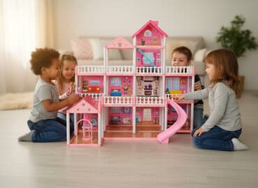 дом игрушки: Большой кукольный дом с мебелью и аксессуарами - Многоуровневый дом с — 1