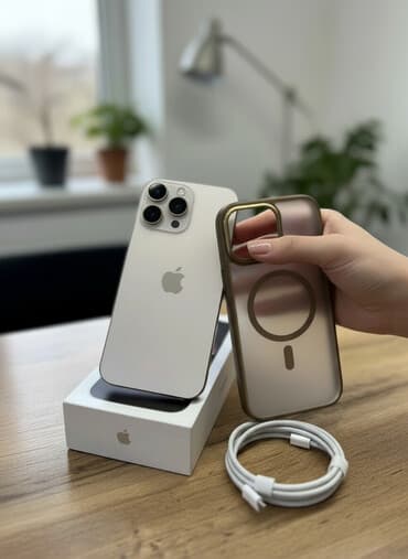 редим 10 с: IPhone 16 Pro Max, Б/у, 256 ГБ, Desert Titanium, Коробка, 100 % — 2