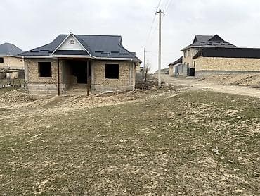 бишкек восток 5: Дом с мансардной крышей в стадии строительства - Одноэтажный дом с — 1