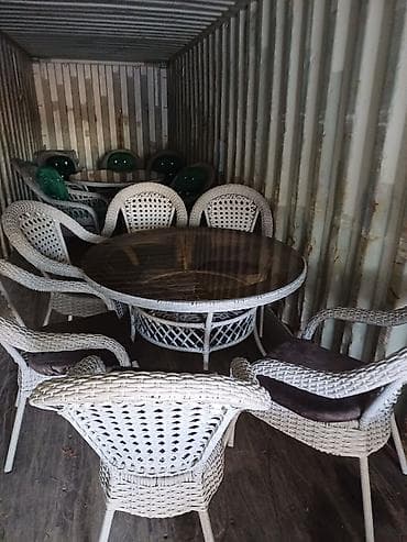 журнальный столики: Комплект садовой мебели, Стол, Ротанг — 3