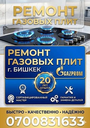 Ремонт газовых плит, г. Бишкек. Профессиональная диагностика и