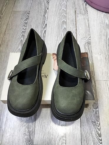 туфли мери джейн: Балетки Mary Jane в стиле casual - Цвет: оливковый (матовый, с легкой — 2