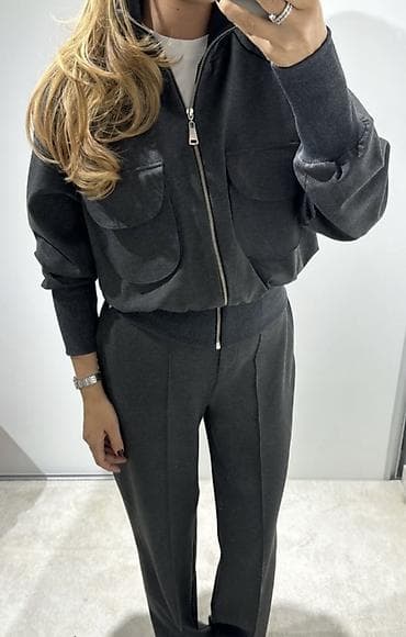 Домашние костюмы: Женский костюм из трикотажа от бренда Bonnitto (джемпер на молнии + — 2