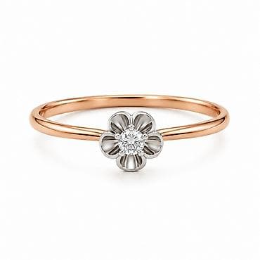 родонил голд: Кольцо «Diamond Blossom» из красного золота 585 Изящное кольцо с — 3