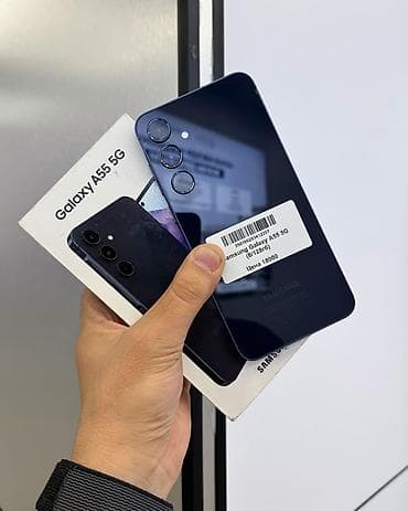 Samsung Galaxy A55 5G, Б/у, 128 ГБ, цвет - Черный, В рассрочку, 2 SIM