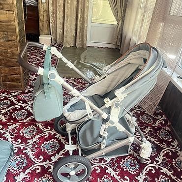 Балдар дүйнөсү: Детская коляска 2 в 1 (люлька + прогулочный блок), универсальная — 3