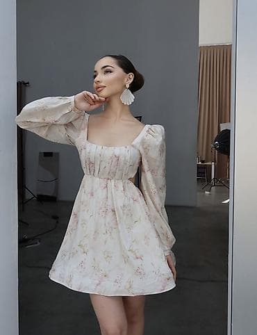 Повседневное платье, Made in KG, Лето, Короткая модель, Крестьянка, S, M — 7