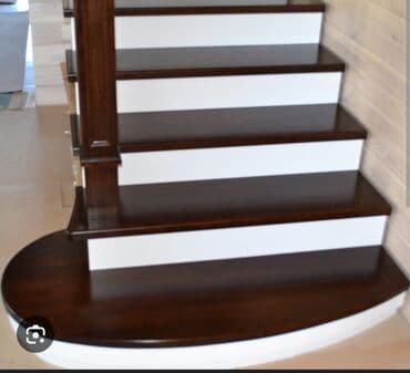 Дизайн, проектирование: Деревянная лестница Для дома, Форма лестницы: П-образная — 26