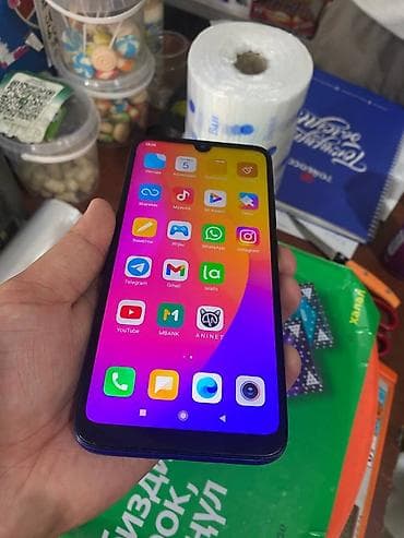 redmi not7: Redmi, Redmi Note 7, Б/у, 32 ГБ, цвет - Синий, 2 SIM — 1