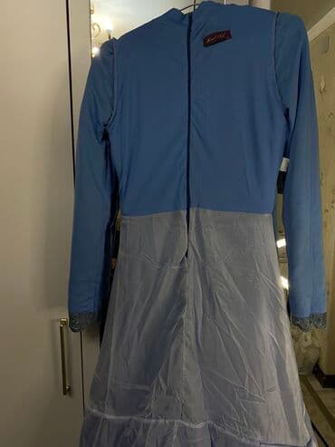 коктейльное платье синего цвета: Бальное платье, Длинная модель, цвет - Голубой, L, В наличии — 16