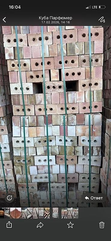 сженный кирпич: Пустотелый, дырчатый, Жженый кирпич, Одинарный, 250×120×60 — 5