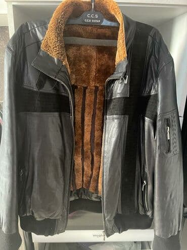 брендовая мужская одежда бишкек: Продаю кожаную куртку с натуральным мехом. Размер 52. (5xl) — 3