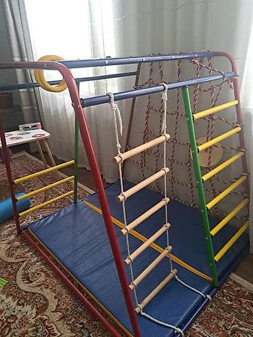 Спортивный уголок «Весёлый малыш Maxi», синий . Б/У Детский — 3