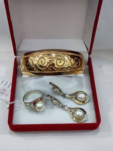 свадебные платья от производителя: Серебряный Комплект+ Билерик Серебро с напылением золото 925 пробы — 4