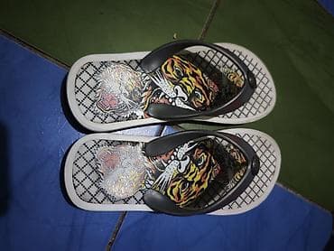 Мужская обувь: Вьетнамки с ярким принтом тигра Ed hardy vintage - Стиль: графичный — 4