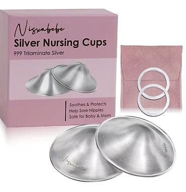 Детский мир: Серебряные накладки для груди Nissabebe Silver Nursing Cups при — 4