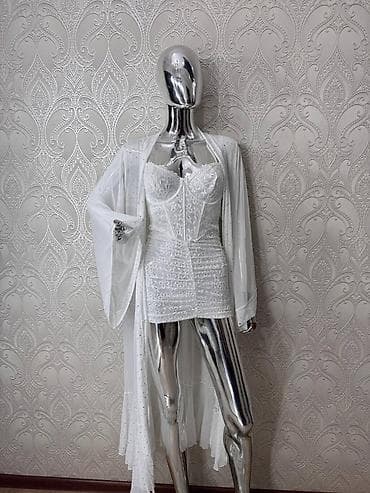 эротический длинный пеньюар: Комплект, Пеньюар, Нейлон, Со стразами — 2