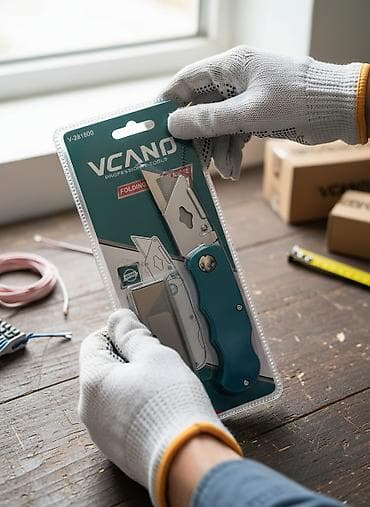 Складной канцелярский/монтажный нож VCANO (Professional Tools), модель