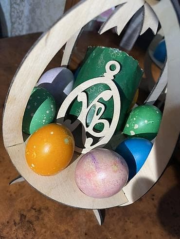 скобы для степлера: Пасхальный набор с деревянной подставкой - Декоративная подставка из — 4