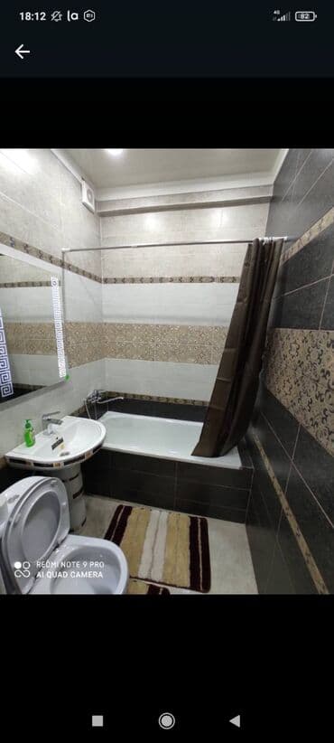 суточный квартира город ош: 1 комната, Душевая кабина, Постельное белье, Кондиционер — 4