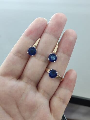 эксклюзивные свадебные пригласительные: Серебряный Комплект с камнями  Сапфир Серебро с напылением золото — 2